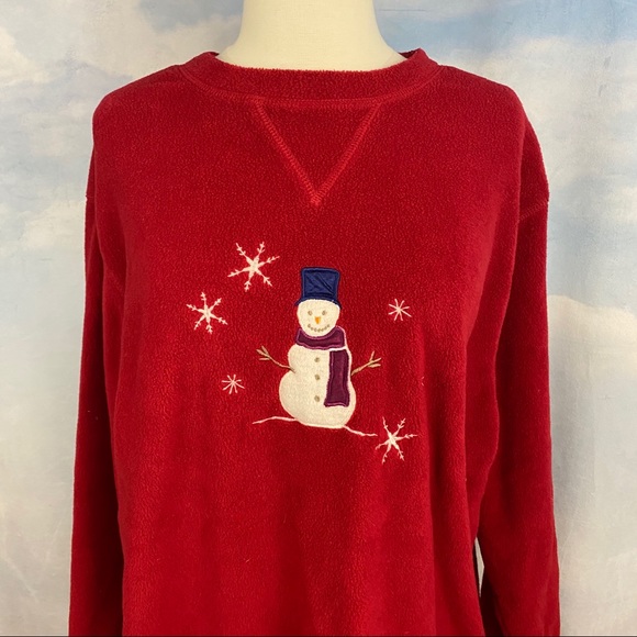 Marsh Landing Snowman Fleece Large - Picture 2 of 4